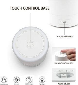 Warm Light LED Bedside Touch Sensor Night Lamps, 5 of 8