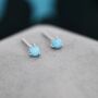 Genuine Turquoise Stone Stud Earrings Sterling Silver, thumbnail 3 of 12