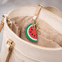 Personalised Watermelon Keyring Bag Charm Cute Gift For Her With Initial, thumbnail 2 of 4
