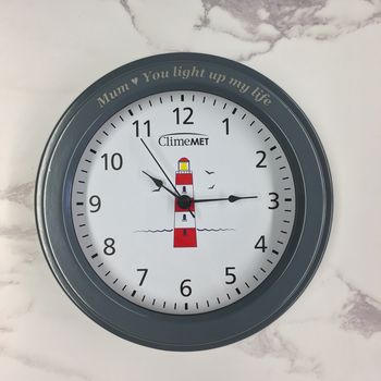 Customisable Red Lighthouse Wall Clock, 6 of 7