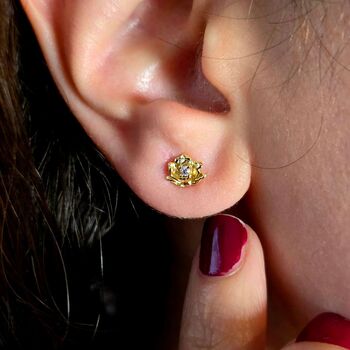 Alexandrite June Rose Gold Plated Stud Earrings, 3 of 5