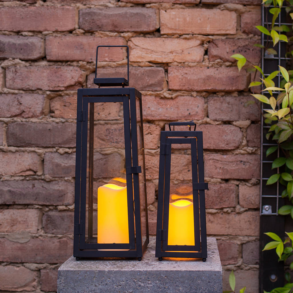 Set Of Two Yarra Solar Candle Lanterns By Lights4fun Set Of Two Yarra Solar Candle Lanterns