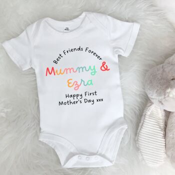 First Mother's Day Best Friends Forever Personalised Babygrow, 4 of 9