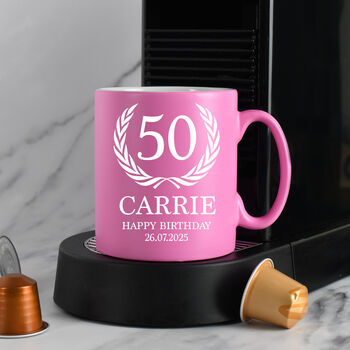 Personalised Birthday Crest Mug For 18th 21st 30th 40th, 5 of 8