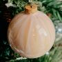 Christmas Tree Cream Marble Glass Bauble Ornament, thumbnail 2 of 5