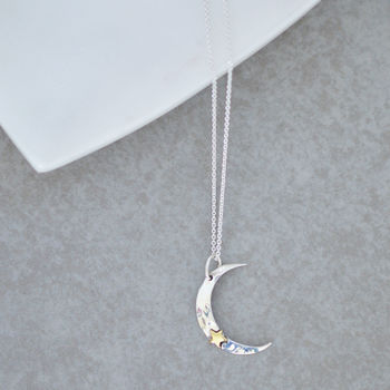 Moon With Star Pendant Necklace, 3 of 4