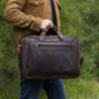 Large Genuine Leather Briefcase With Luggage Strap, thumbnail 2 of 9