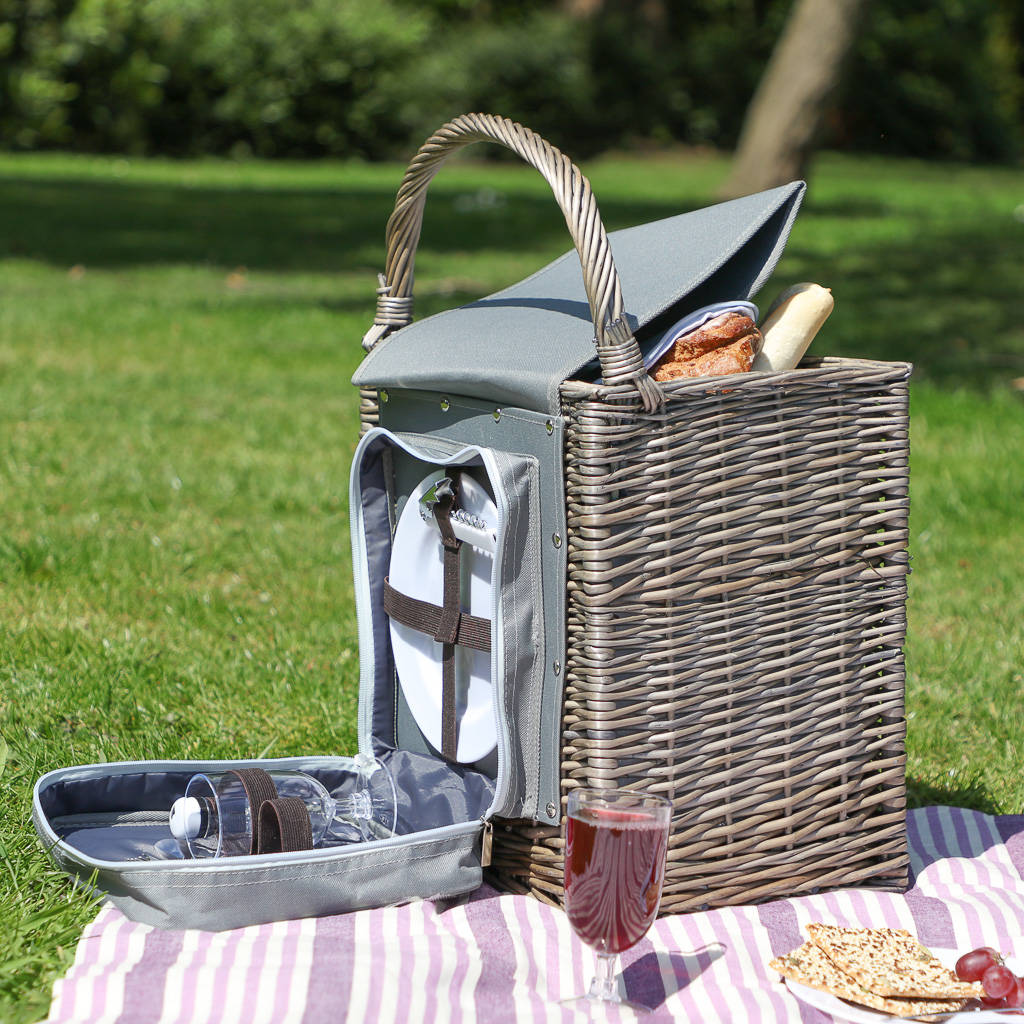 personalised marlborough picnic cooler basket for two by dibor