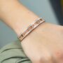 18ct Rose Gold Zircon Roman Number Cuff Bracelet, thumbnail 1 of 5