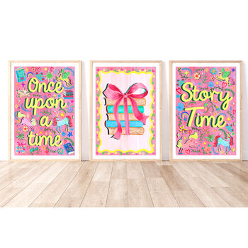 Pink Story Book Print Set, 2 of 12
