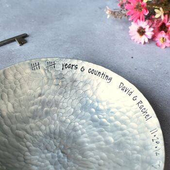 Personalised Aluminium Bowl Large, 10th Anniversary, 4 of 12