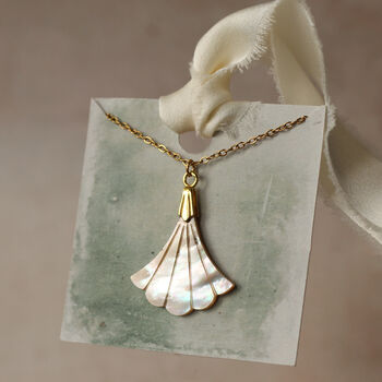 Art Deco Pearl Fan Necklace, 6 of 11