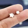 Mother Of Pearl Star Stud Earrings In Sterling Silver, thumbnail 7 of 10
