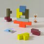 Family Game 3D Puzzle 'Kubus' In Coloured Beech Wood, thumbnail 1 of 5