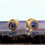 Tanzanite Rose Gold Plated Silver Stud Earrings, thumbnail 1 of 6
