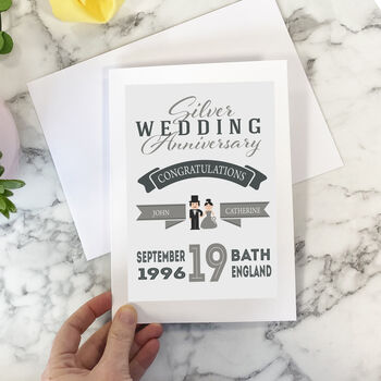 Personalised Silver Wedding Anniversary Card, 4 of 4