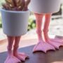 Ceramic Flamingo Feet Planter, thumbnail 2 of 5