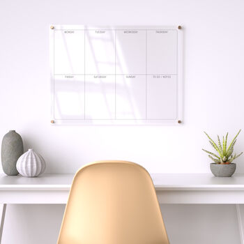 Acrylic Weekly Planner Black And Clear Whiteboard, 2 of 8