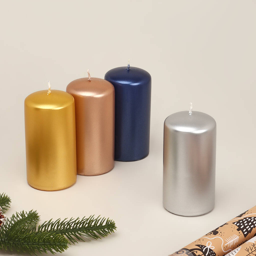 G Decor Grace Varnished Shimmer Pillar Candle By G Decor