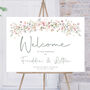 Wedding Welcome Sign Pink Wild Flower, thumbnail 1 of 6