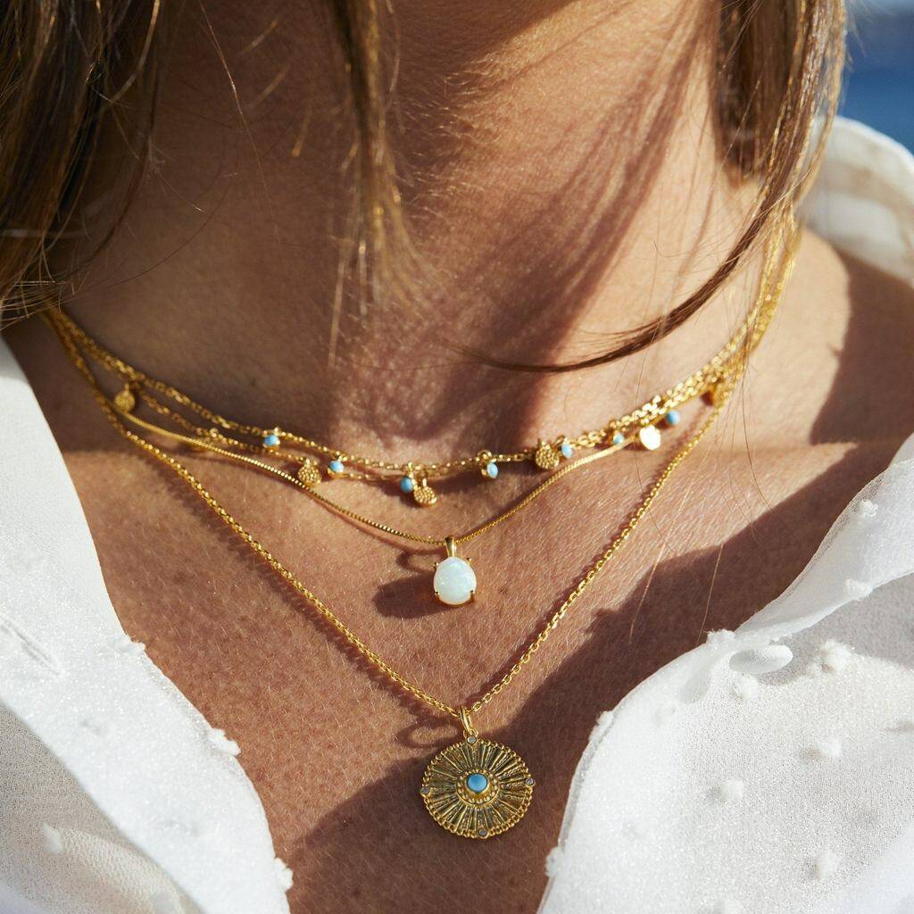 14k Gold Vermeil Turquoise Drop Necklace By Carrie Elizabeth Jewellery ...