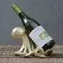 Octopus Wine Bottle Holder In Gold, And Silver, thumbnail 1 of 9