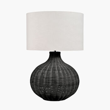 Black Rattan Table Lamp, 3 of 8