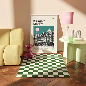 Leeds Kirkgate Market Mid Century Style Print, 6 of 9