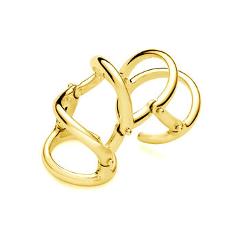 Drop Armour Ring With Double Hinge In Gold Vermeil, 2 of 6