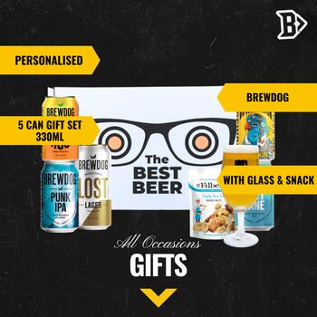 Brewdog Craft Beer Gift Set With Glass And Snack Five Can, 2 of 5