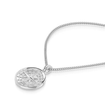 Compass Men's Necklace 925 Solid Silver, 4 of 8
