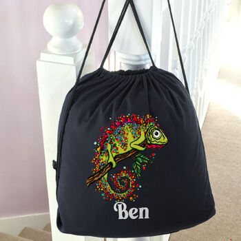 Personalised Chameleon Drawstring Pe Kit Bag, 5 of 5