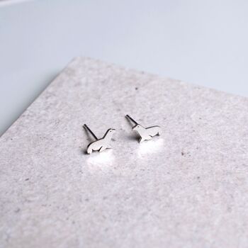 Sterling Silver Seal Stud Earrings, 4 of 6