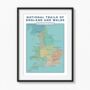 Personalised National Trails Hiking Map Art Print, thumbnail 2 of 9