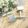 Moonstone Sterling Silver Cufflinks, thumbnail 2 of 5