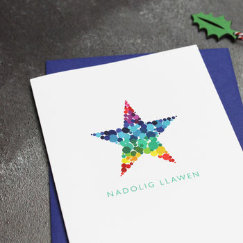 Bright Welsh Christmas Cards Star 'Nadolig Llawen', 2 of 2