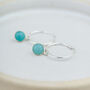 Sterling Silver And Gemstone Hoop Earrings, thumbnail 3 of 10