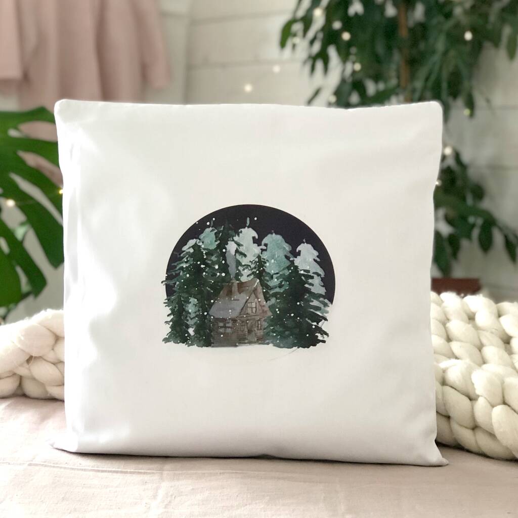 Snowy Woodland Christmas Cushion By Kelly Connor Designs