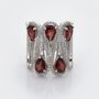 Garnet 925 Sterling Silver Statement Ring, thumbnail 2 of 3