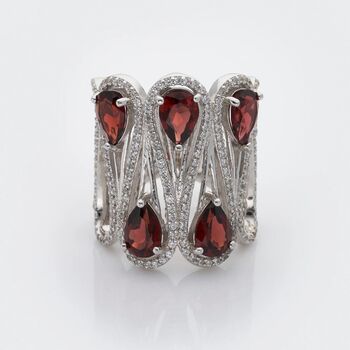 Garnet 925 Sterling Silver Statement Ring, 2 of 3