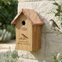 Engraved Garden Bird Box With Copper Roof, thumbnail 1 of 8
