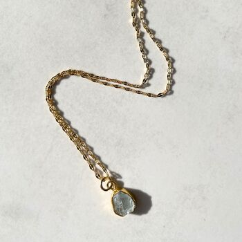 Carved Aquamarine Vintage Chain Necklace, 5 of 9
