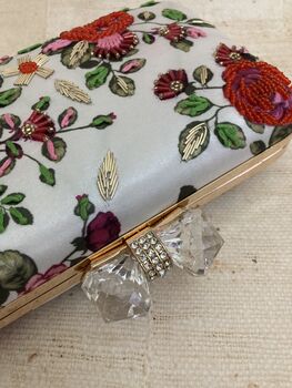 Rectangle Rose Floral Women's Clutch Bag, 2 of 7