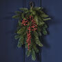 Foliage Christmas Door Swag With Berries, thumbnail 1 of 2