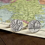 Personalised Sterling Silver Map Cufflinks, thumbnail 3 of 5