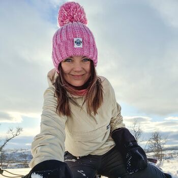 Rose Pinks Gradient Reflective Super Bobble Hat, 2 of 5