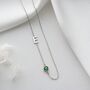 Personalised Sideway Initial Birthstone Necklace, thumbnail 7 of 10