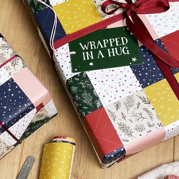 Patchwork Quilt Hug Wrapping Paper, 5 of 7
