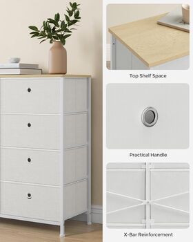 Chest Of Drawers Storage Unit Easy Pull Fabric Drawers, 8 of 12