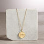 Organic Personalised Disc Necklace With White Sapphire, thumbnail 2 of 8